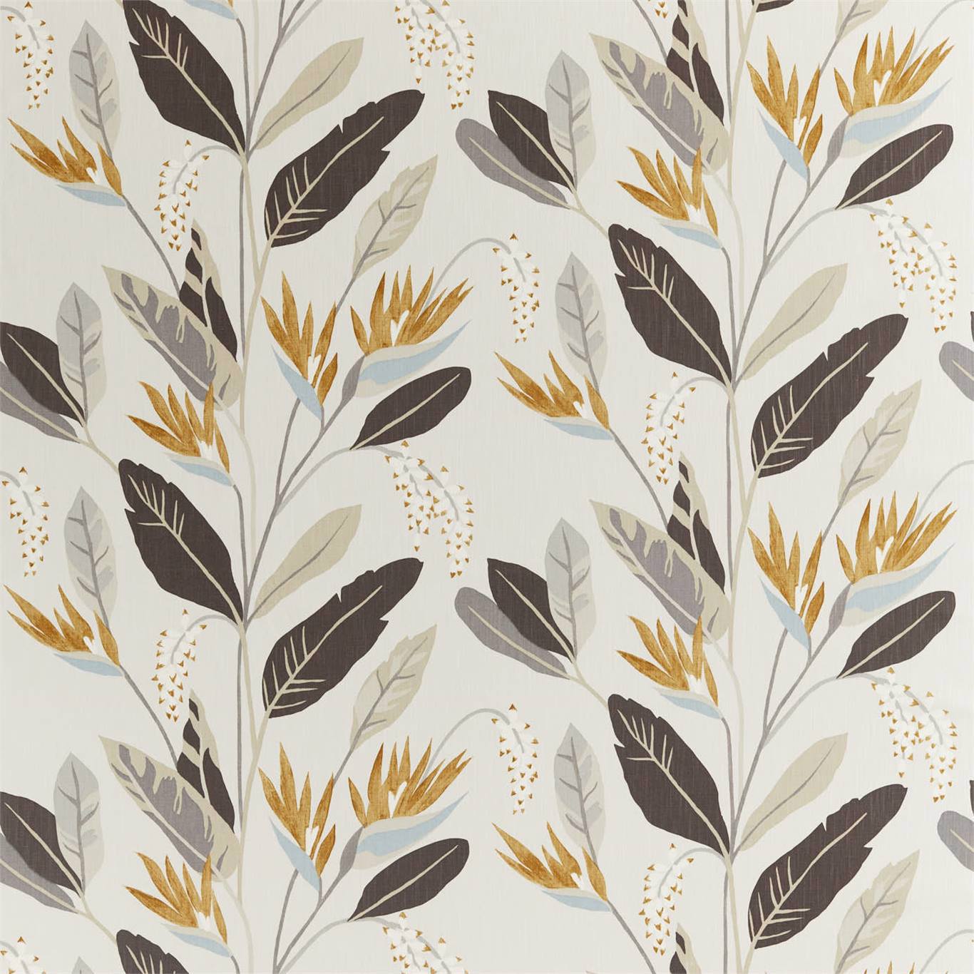 HARLEQUIN Llenya Fabric Leaves , Trees Honey,Jet,Jute - HMIF120906