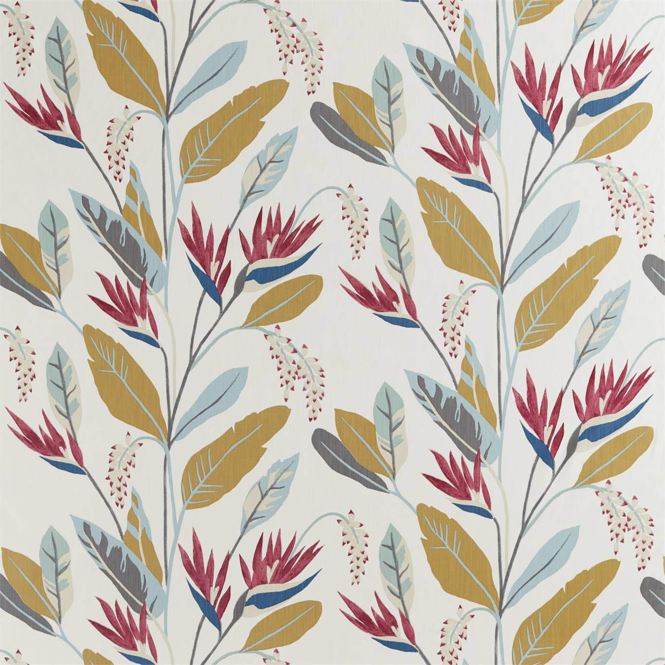 HARLEQUIN Llenya Fabric Leaves , Trees Cerise,Harbour,Saffron - HMIF120907