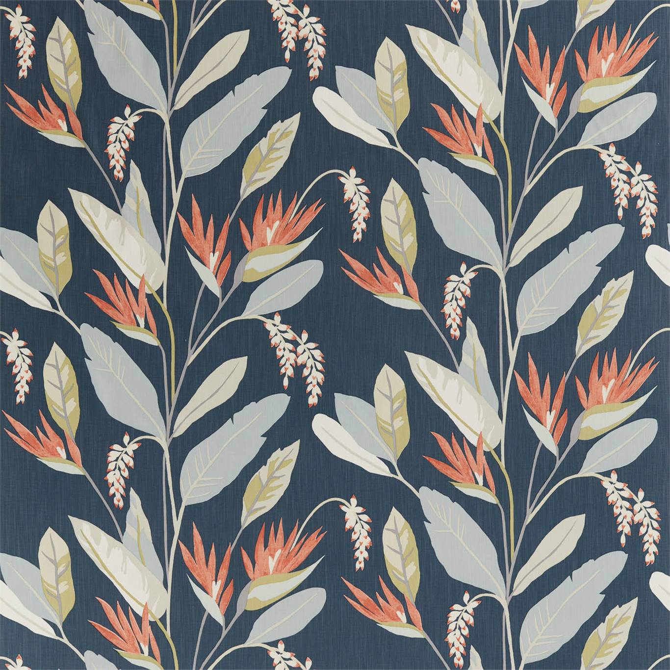 HARLEQUIN Llenya Fabric Leaves , Trees Ink,Coral,Pebble - HMIF120909