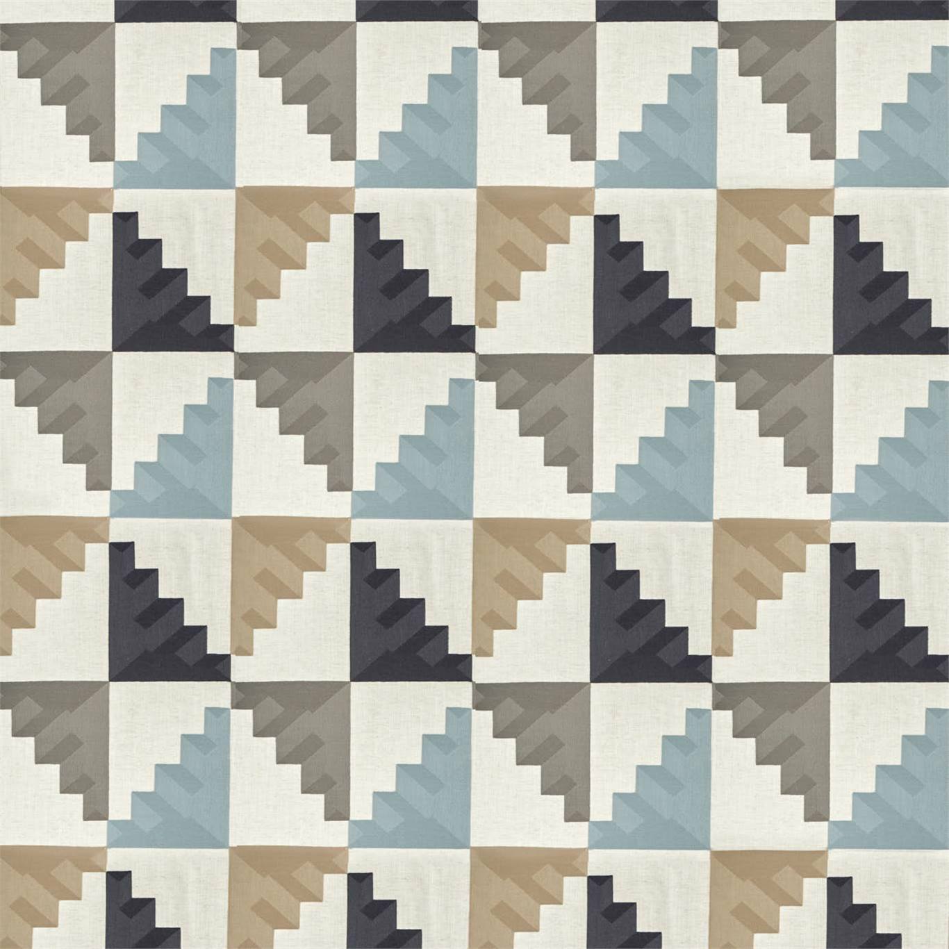 HARLEQUIN Mehari Fabric Geometric Sky, Maize, Charcoal - HMIF133053