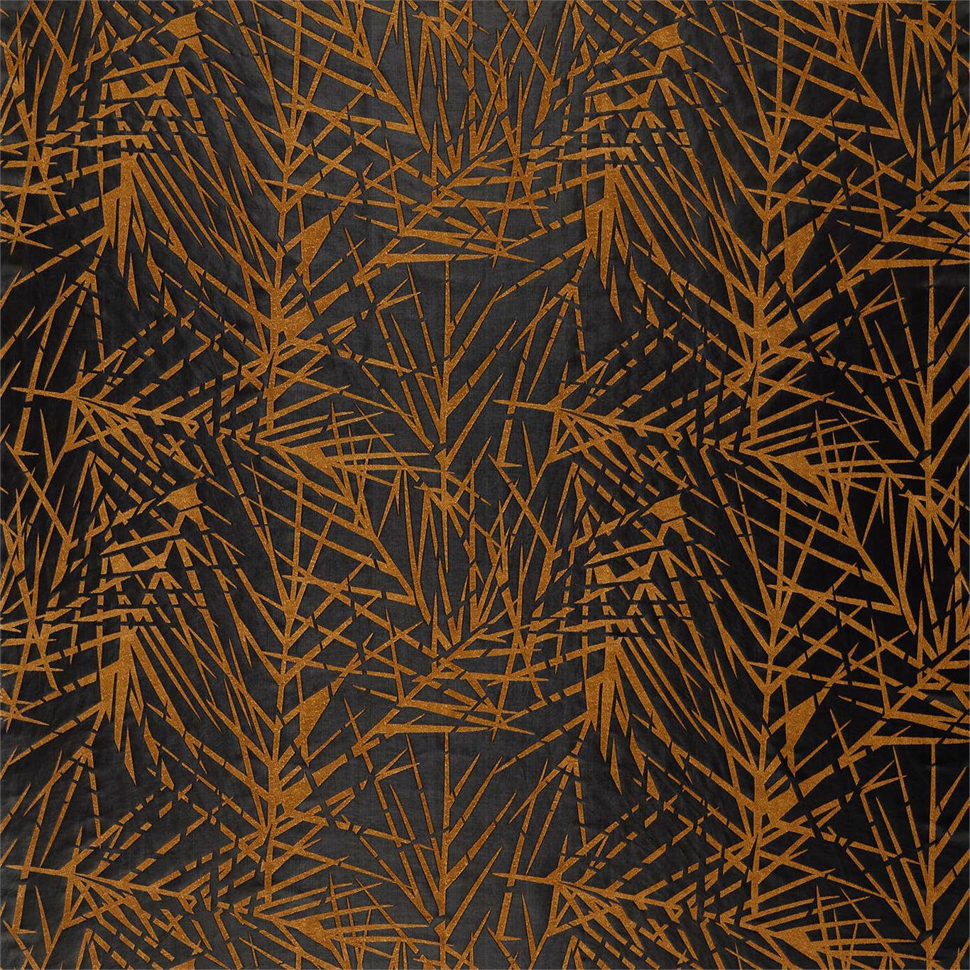 HARLEQUIN Lorenza Fabric Leaves , Trees Honey, Jet - HMIF133056