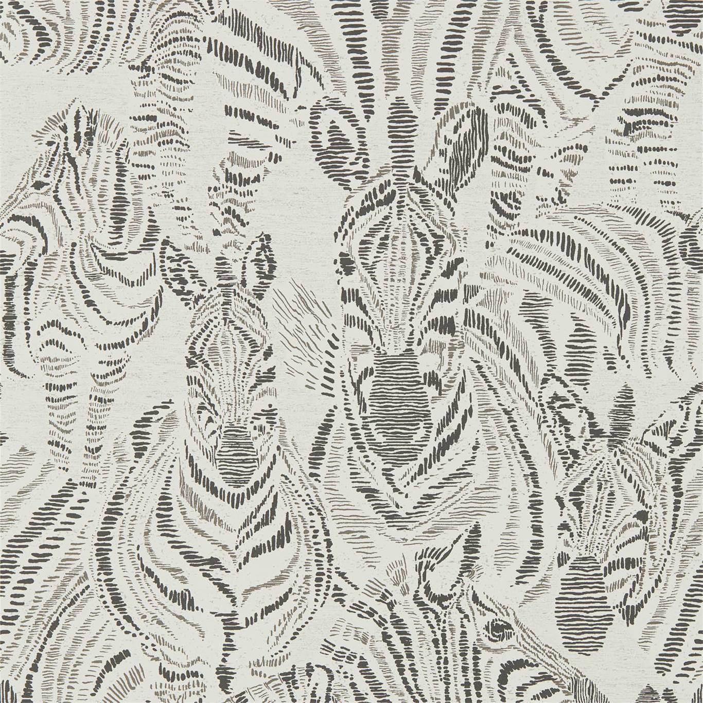 HARLEQUIN Nirmala Wallpaper Animals Chalk,Ebony Rotary/Gravure Wallpaper - HMIW112257