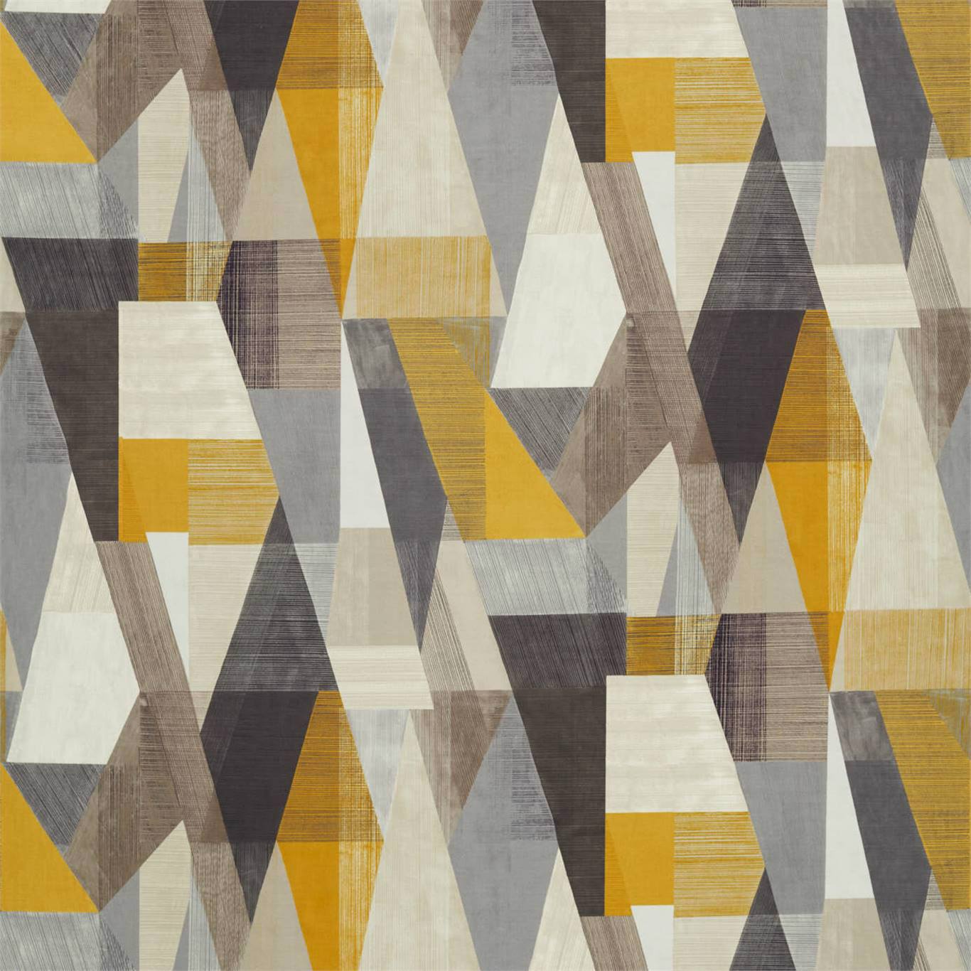 HARLEQUIN Pythagorum Fabric Geometric Graphite,Gold - HMMC120866