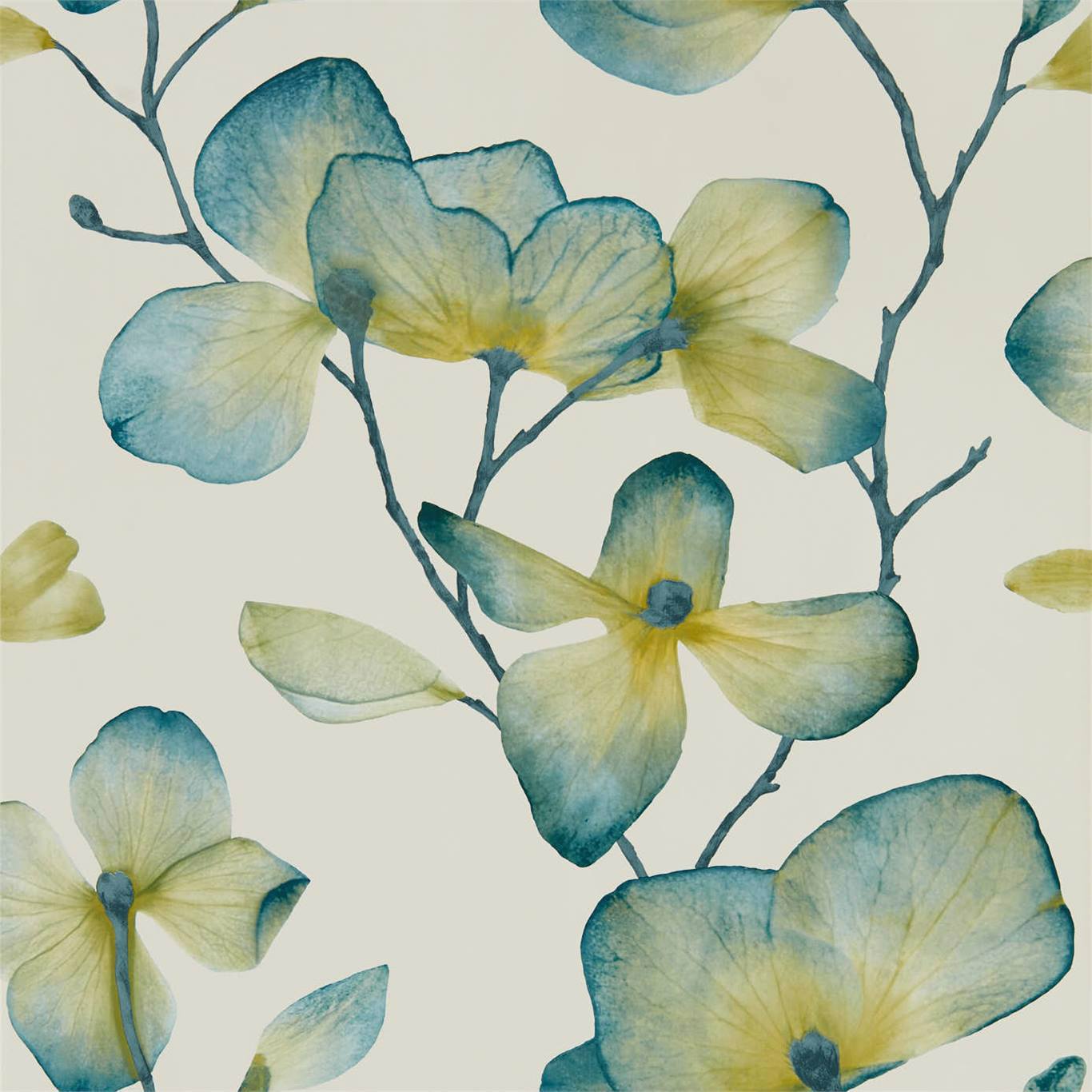 HARLEQUIN Kienze Wallpaper Contemporary, Floral Marine,Zest Gravure - Wide Width Printed Wallpaper - HMWF111957