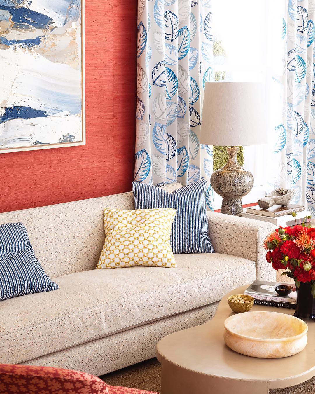 SCALAMANDRE PALMER FABRIC BLUE - HN 000642019 NEW SKU # HN420190006