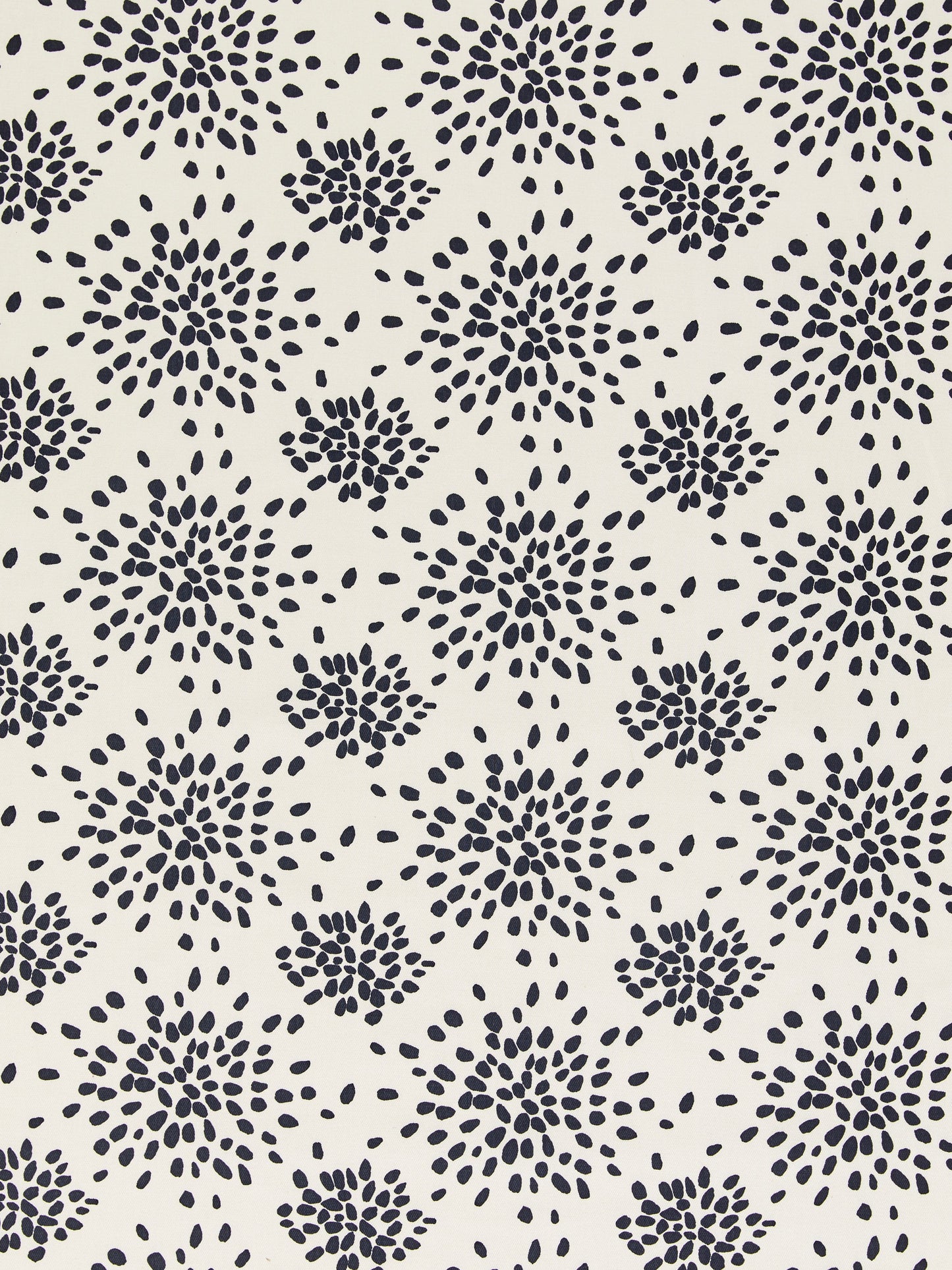 SCALAMANDRE FIREWORKS COTTON PRINT FABRIC BLACK ON OFF-WHITE - HN 000EF1020 NEW SKU # HNF1020000E