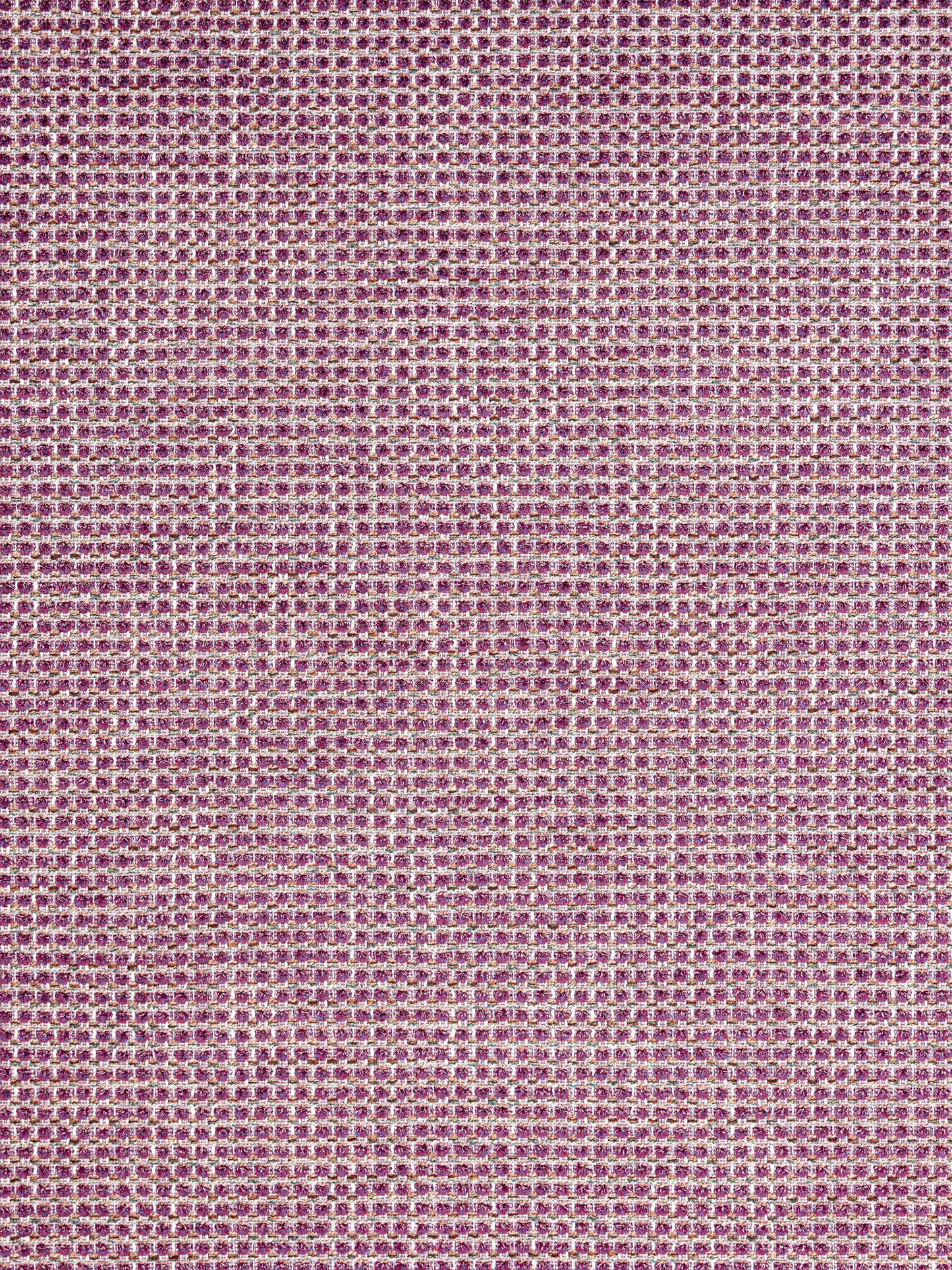 Purple-pink woven fabric with a dense tiny square grid pattern; soft textile for upholstery or apparel.