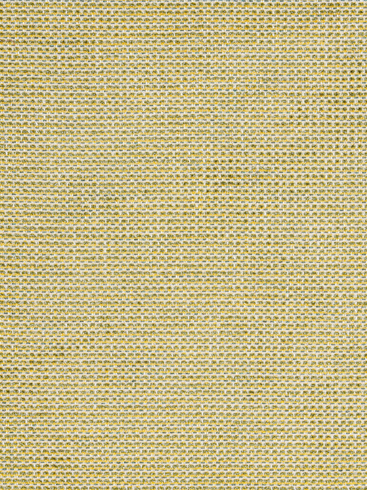 Close-up of yellow woven upholstery fabric with cream threads and a subtle textured pattern.