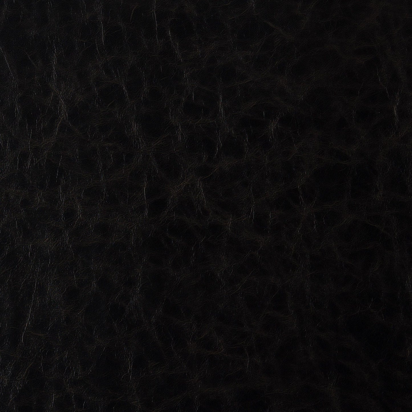 Close-up of black vegan leather fabric with fine grain and subtle sheen.