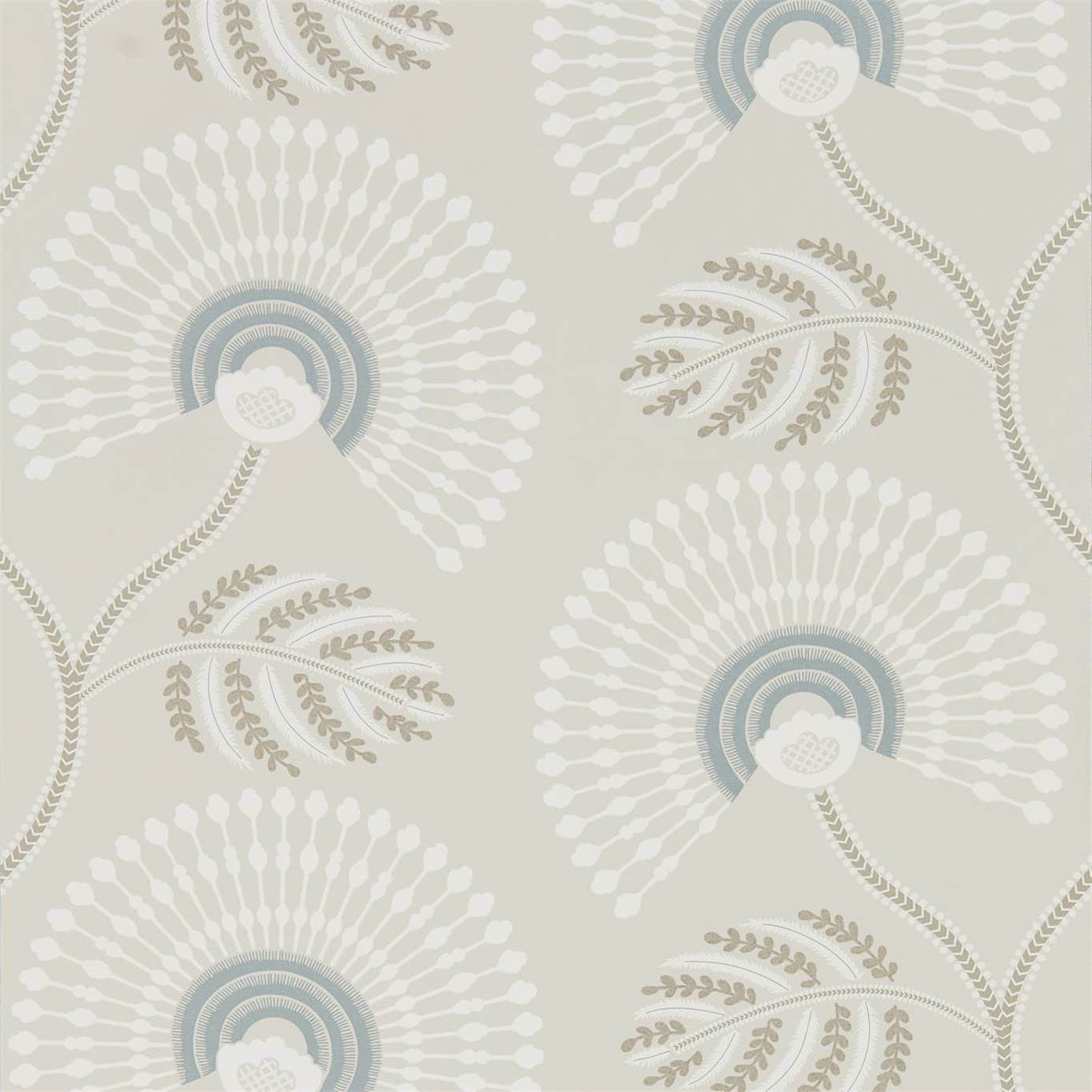 HARLEQUIN Louella Wallpaper Contemporary, Floral Seaglass,Pearl Rotary Printed Wallpaper - HPUT111910