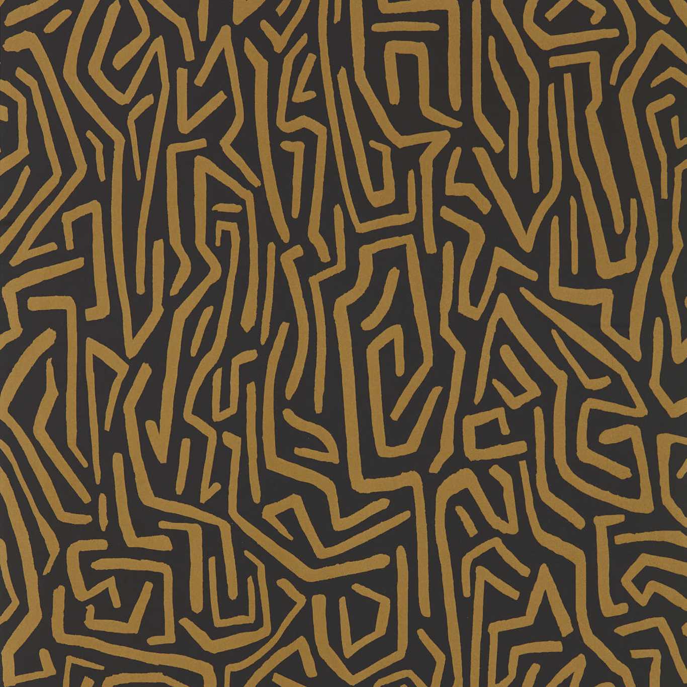 HARLEQUIN Melodic Wallpaper Abstract , Graphic Gold,Black Earth Rotary Wide Width Printed Wallpaper - HQN2112829