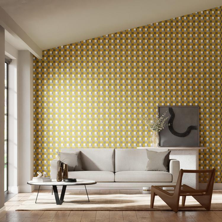 Harlequin Blocks Wallpaper Abstract , Graphic Nectar,Sketched,Diffused Light Gravure Printed Wallpaper - HQN3112942