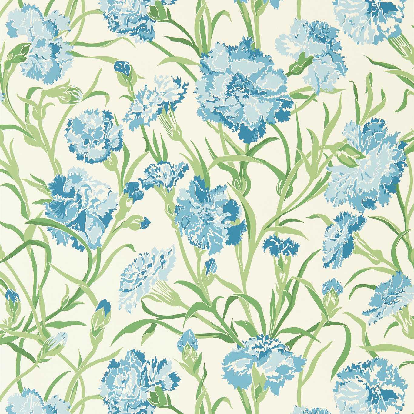 HARLEQUIN Fleur de Joie Wallpaper Contemporary, Floral French Blue,Succulent,Soft Focus Rotary Wide Width - HRTW113134