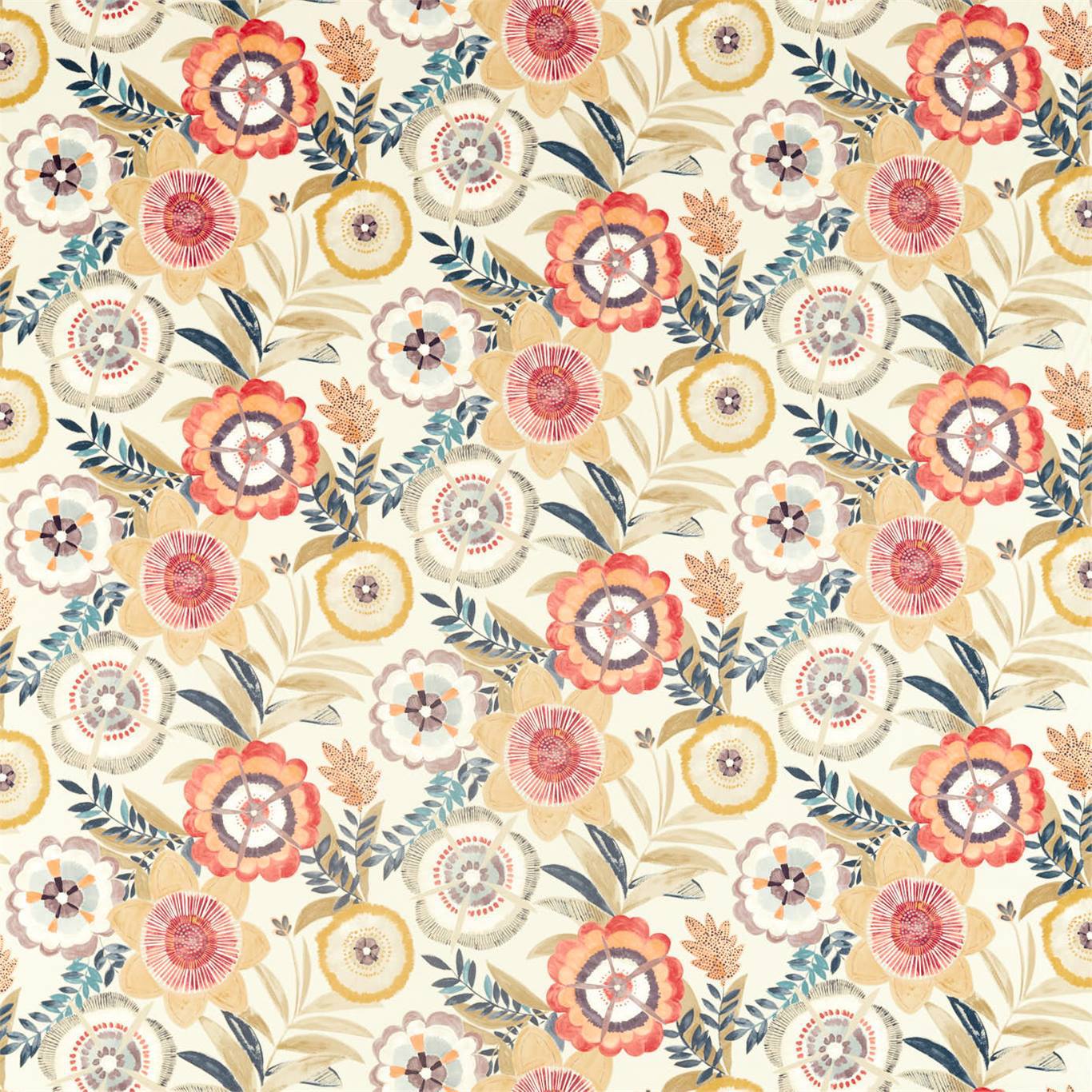 HARLEQUIN Komovi Fabric Contemporary, Floral Sunset,Blush,Midnight - HSAF120813