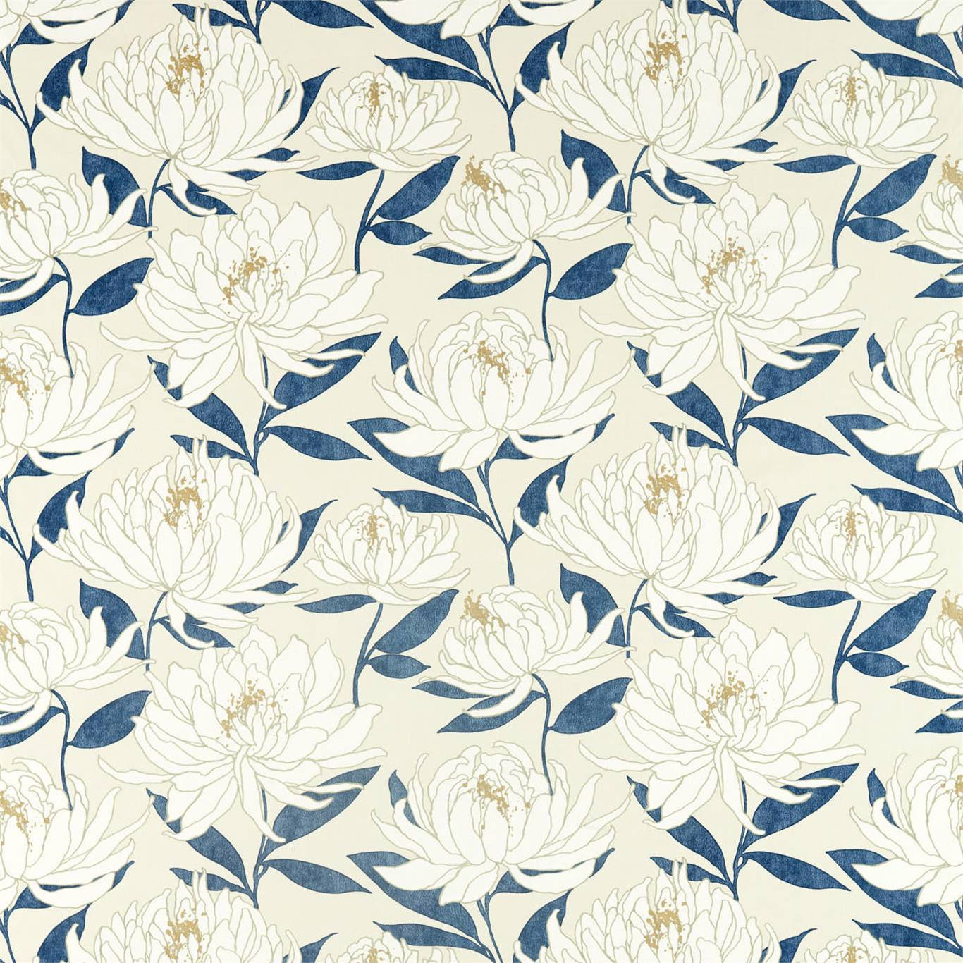 HARLEQUIN Sebal Fabric Classic Floral Cobalt,Glacier - HSAF120816