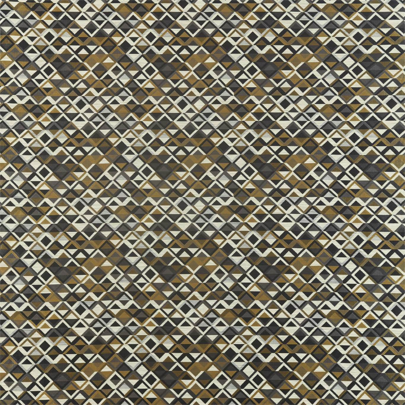 HARLEQUIN Boka Fabric Geometric Slate,Charcoal,Brass - HSAF132957
