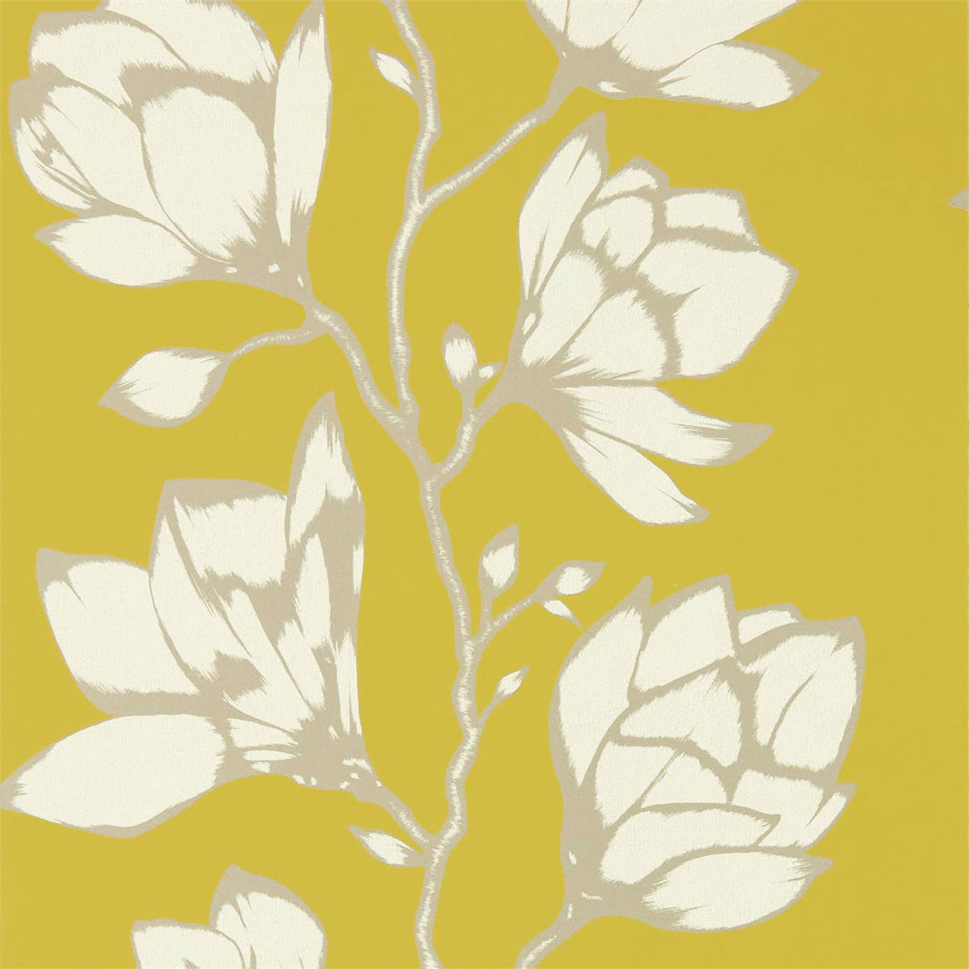 HARLEQUIN Lustica Wallpaper Contemporary, Floral Saffron Rotary/Gravure Wallpaper - HSAW112142