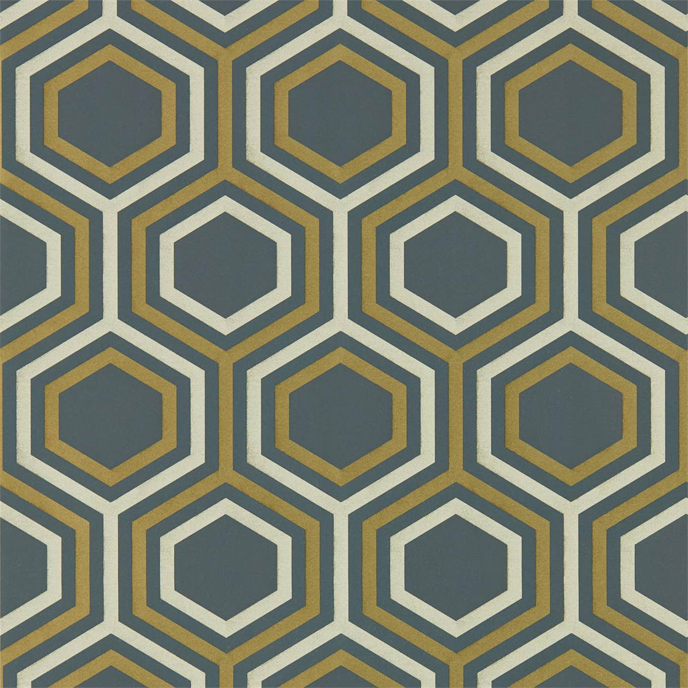 HARLEQUIN Selo Wallpaper Geometric Ebony,Gold Gravure Printed Wallpaper - HSAW112149