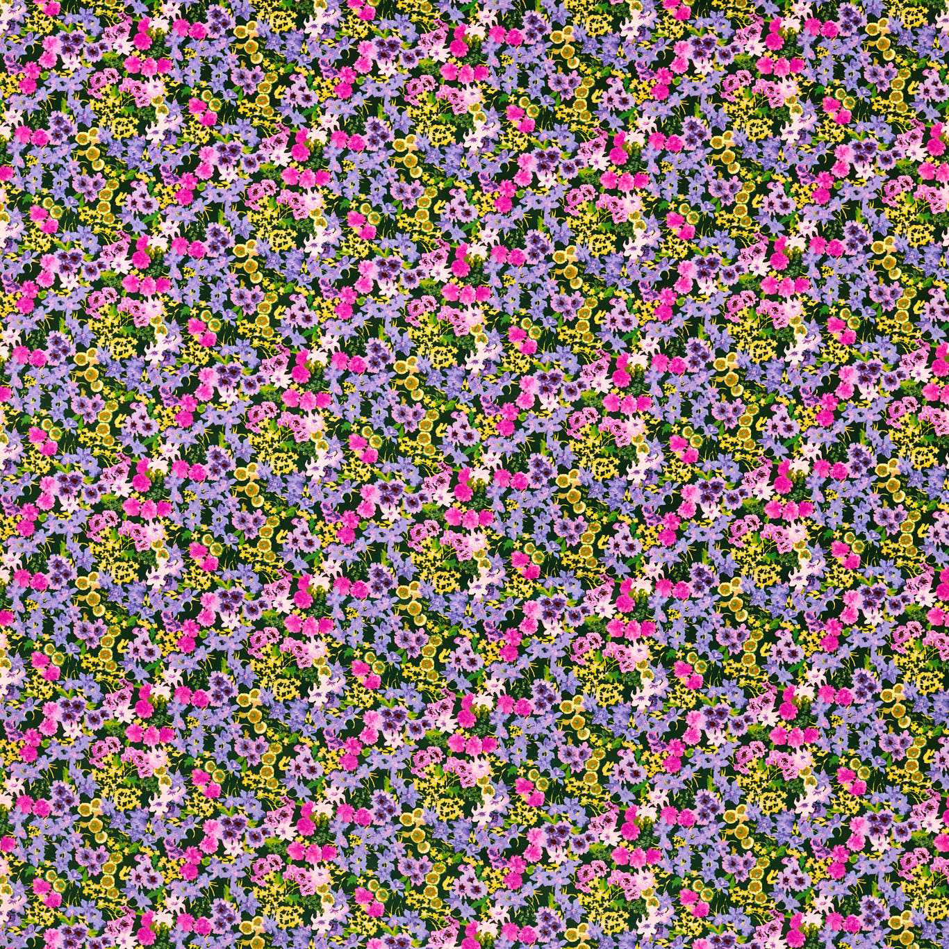 HARLEQUIN Wildflower Meadow Fabric Contemporary, Floral Emerald,Amethyst, Spinel - HSRF121186