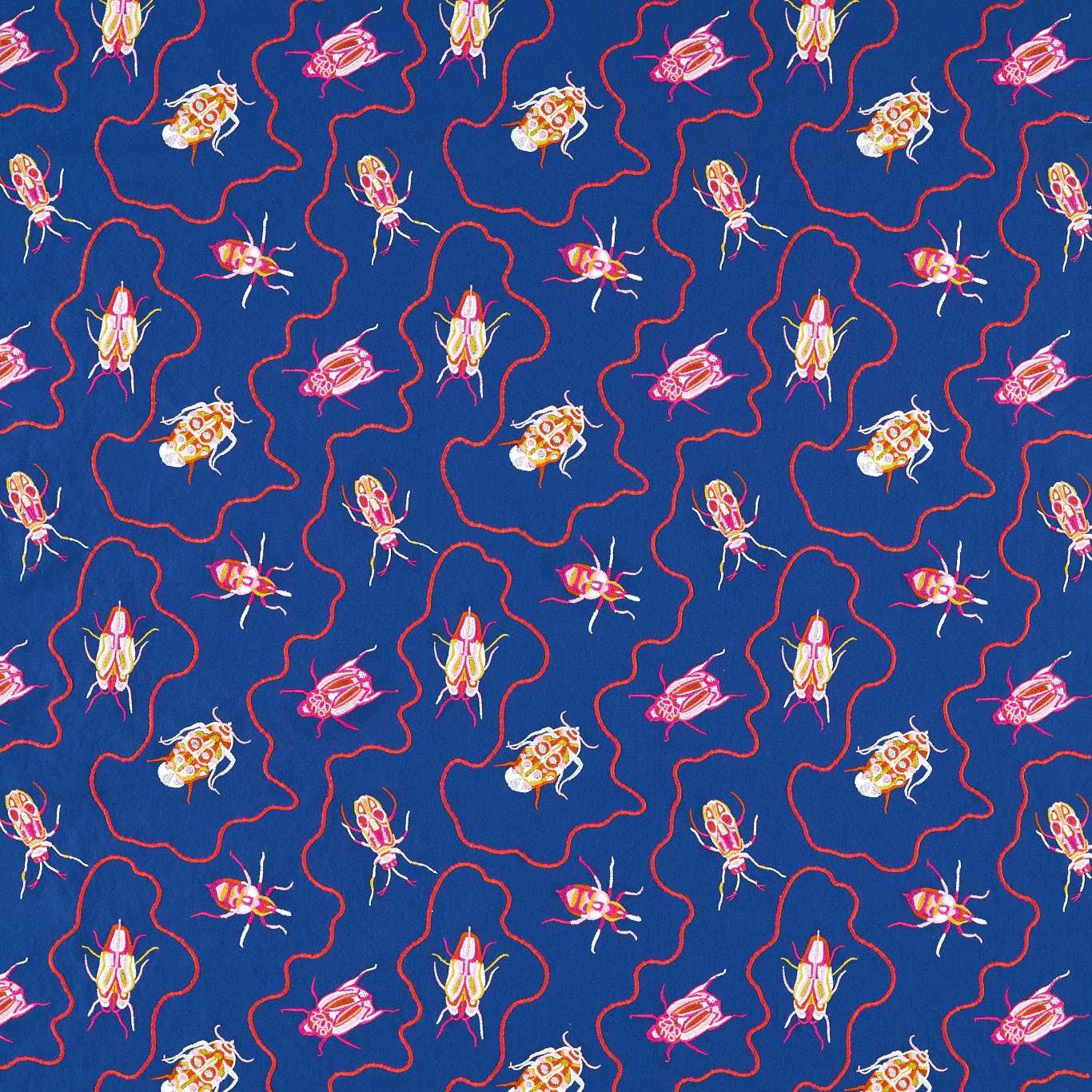 HARLEQUIN Jewel Beetles Fabric Animals Lapis - HSRF133982