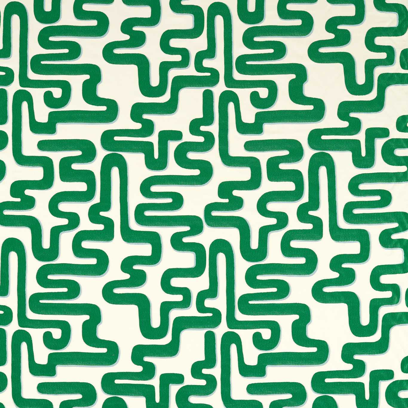 HARLEQUIN Meander Fabric Abstract , Graphic Emerald,Aquamarine - HSRF133989