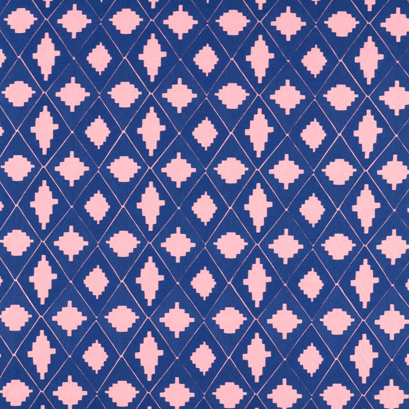 HARLEQUIN Garden Terrace Fabric Abstract , Graphic Lapis,Rose - HSRF133996