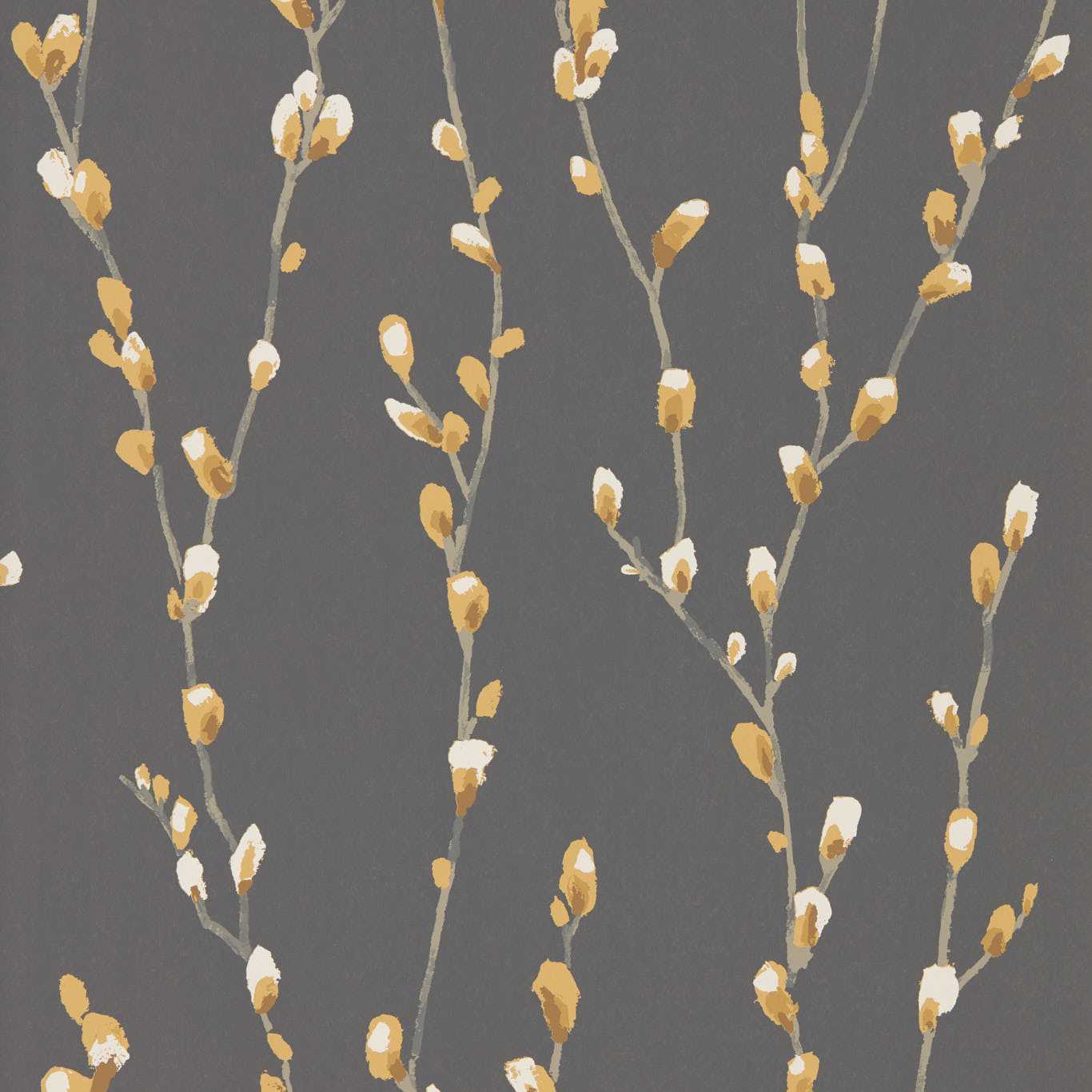 HARLEQUIN Salice Wallpaper Leaves , Trees Ochre,Sepia Rotary Printed Wallpaper - HSTO111468