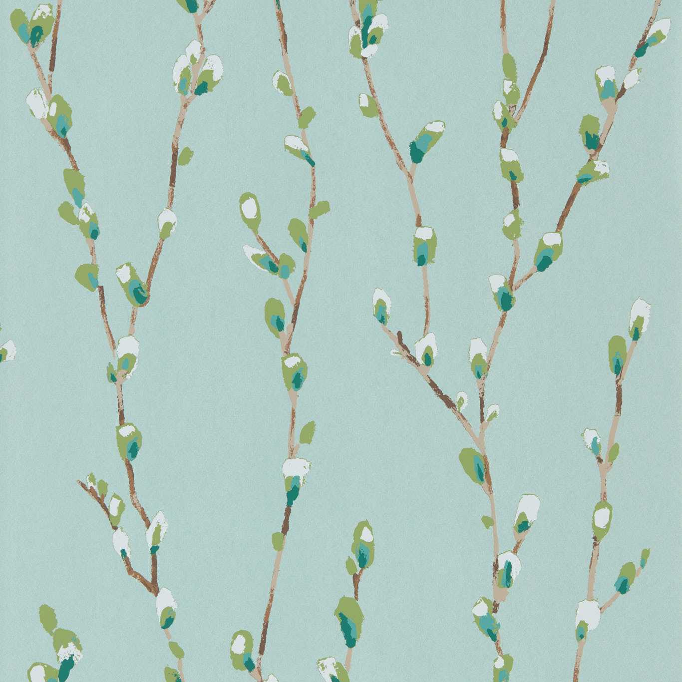 HARLEQUIN Salice Wallpaper Leaves , Trees Mint,Emerald Rotary Printed Wallpaper - HSTO111469
