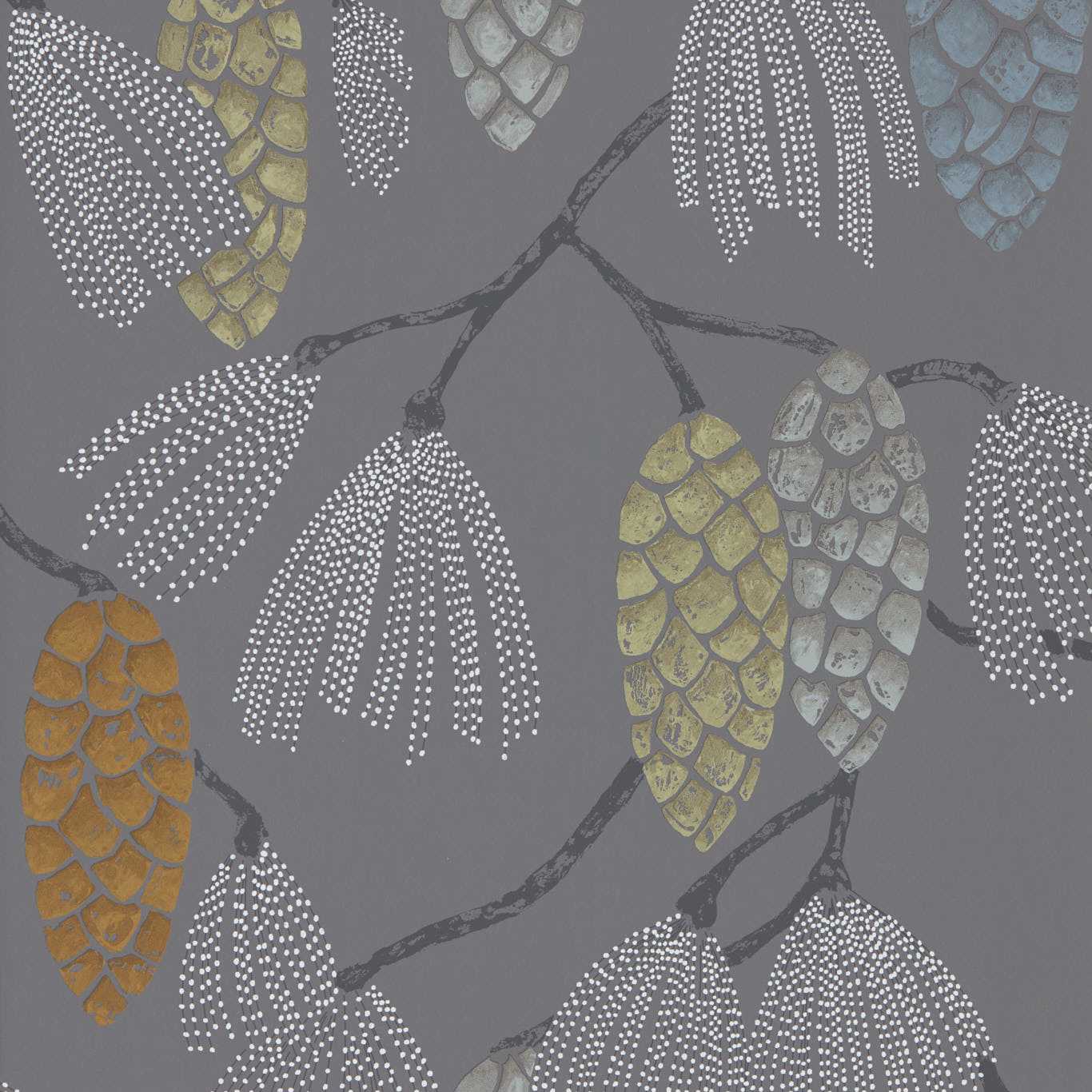 HARLEQUIN Epitome Wallpaper Leaves , Trees Mint,Duckegg,Smoke Rotary Printed Wallpaper - HSTO111500