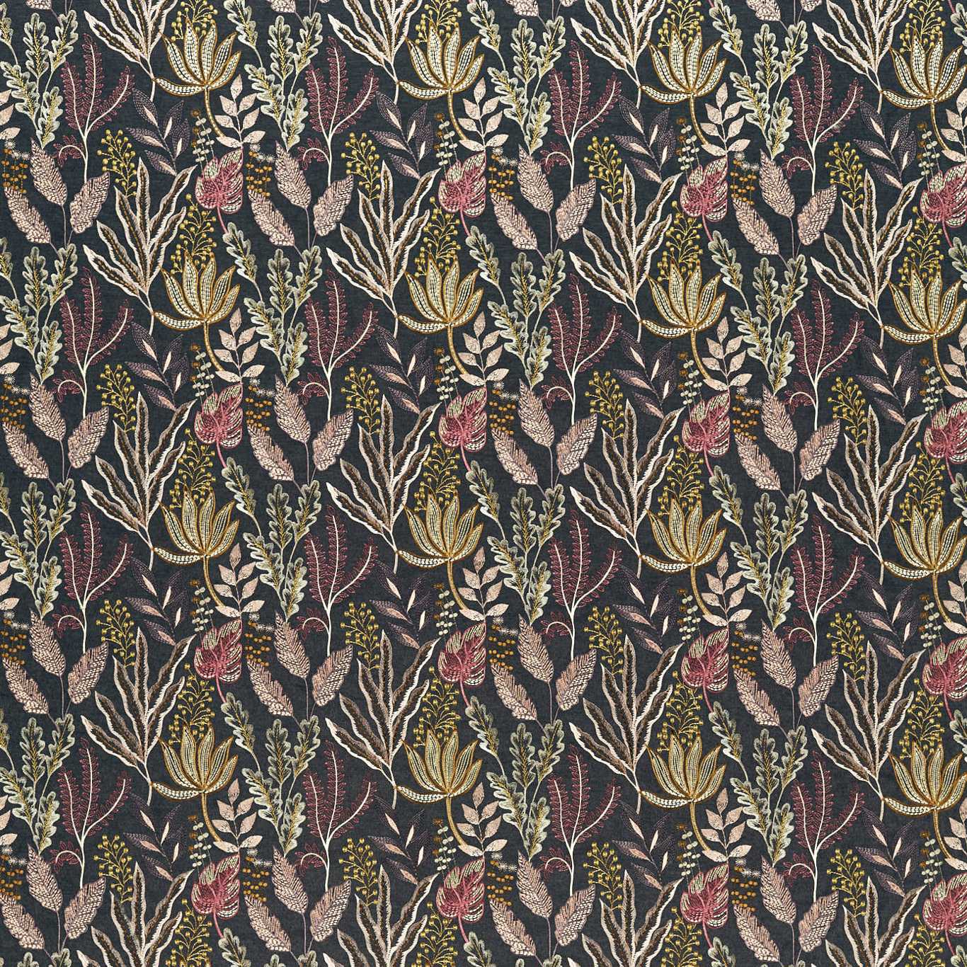 HARLEQUIN Gorgonian Fabric Contemporary, Floral Espresso,Positar - HTEF133866
