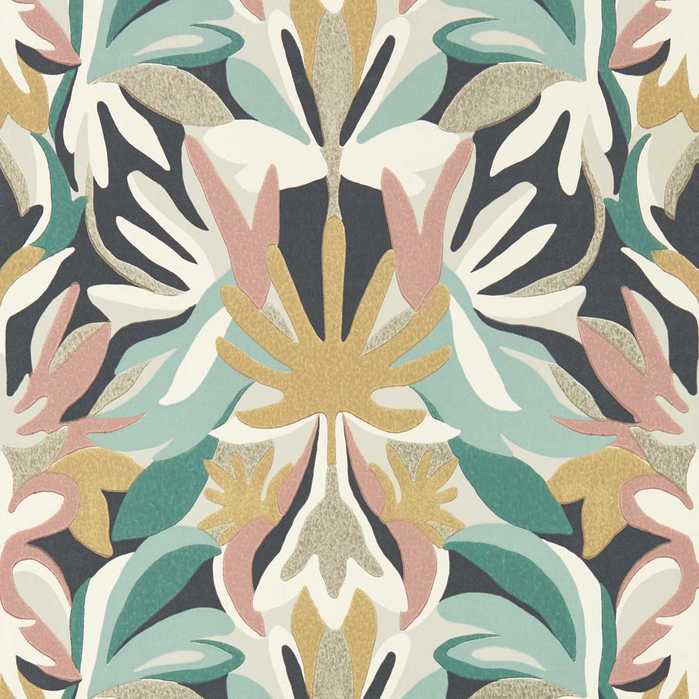 HARLEQUIN Melora Wallpaper Damasks Positano,Succulent, Gold Surface- Printed Wallpaper - HTEW112760