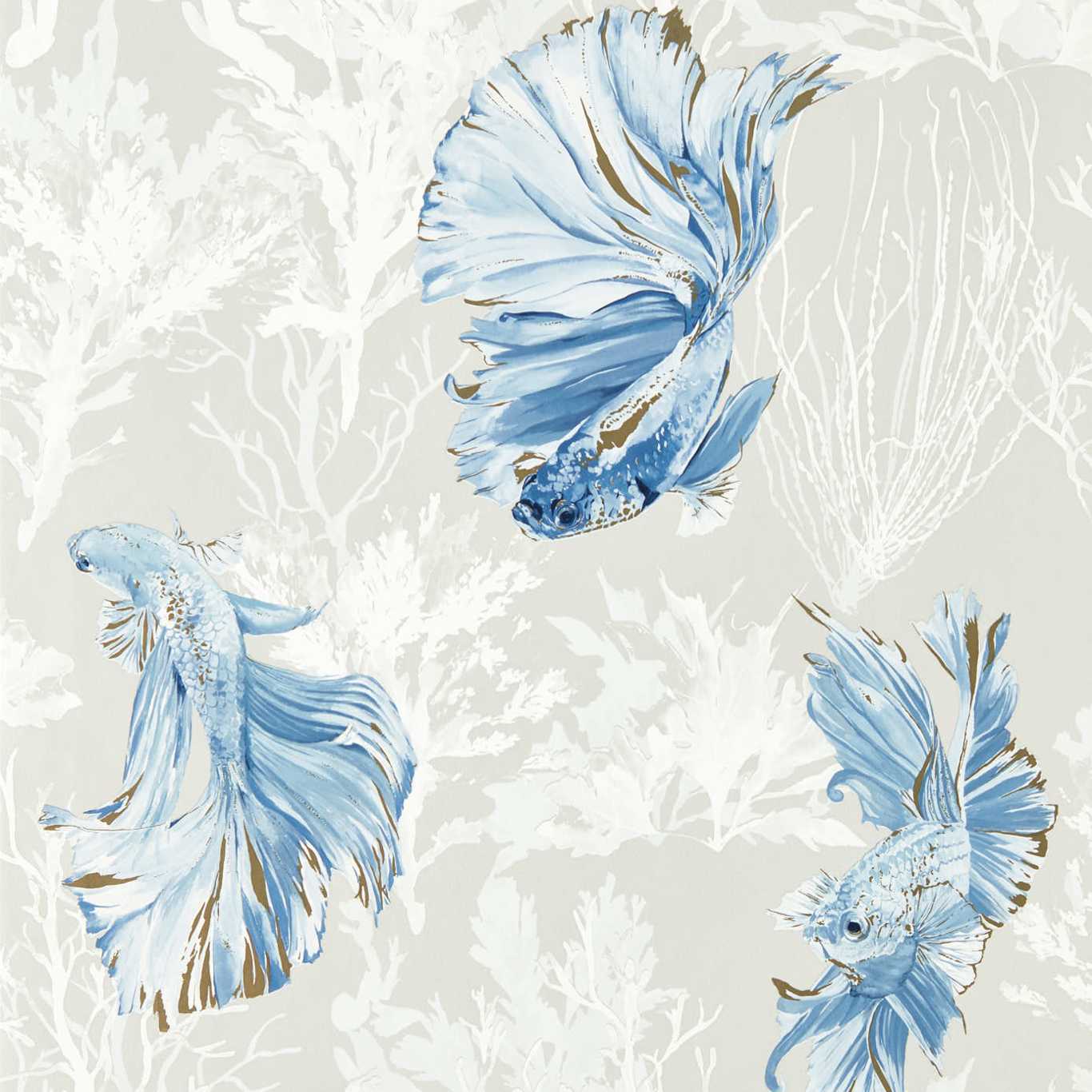 HARLEQUIN Halfmoon Wallpaper Animals Stillness,Indigo Gravure Printed Wallpaper - HTEW112766