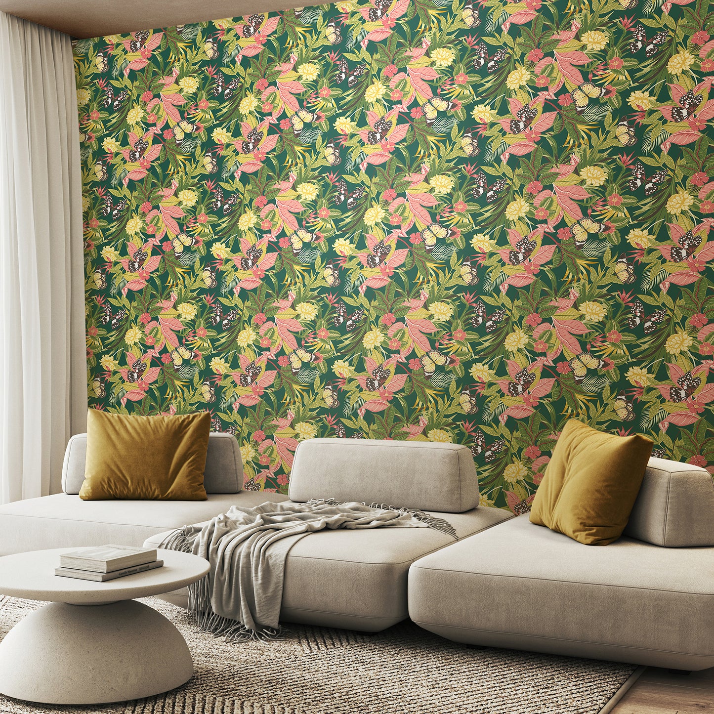 York Wallcoverings Hoopla Walls Paradise Forest Mix Peel and Stick Wallpaper Botanical Modern Forest Mix Current Peel & Stick - HWA1193PU