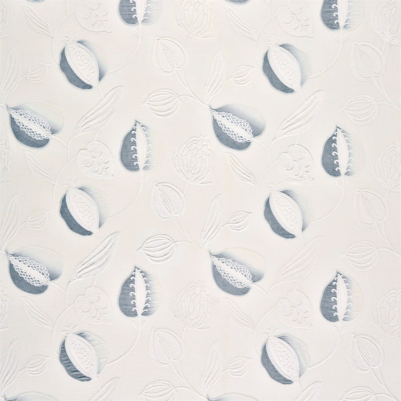 HARLEQUIN Abella Fabric Leaves , Trees Powder Blue - HWHI131564