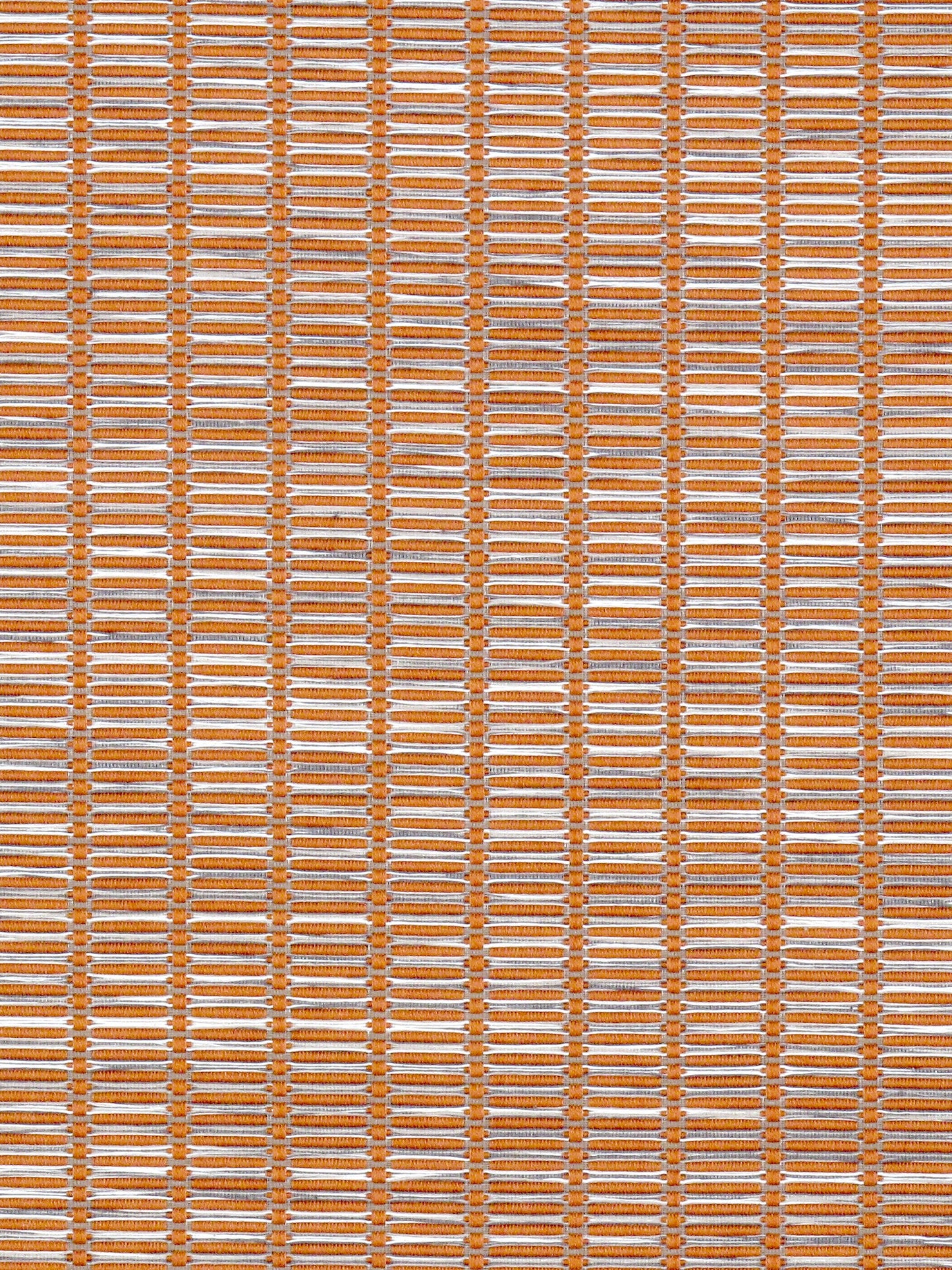 Rectangular woven fabric in warm orange and tan tones; rustic decor.