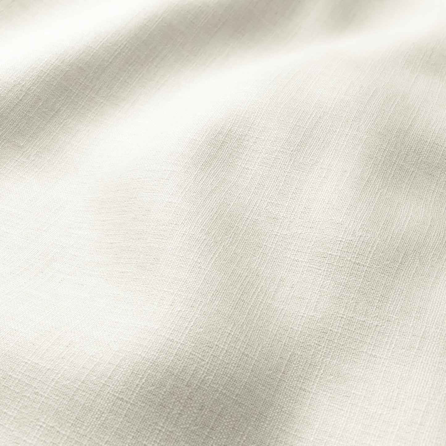 Grey and taupe linen texture fabric, plain weave, with soft folds.