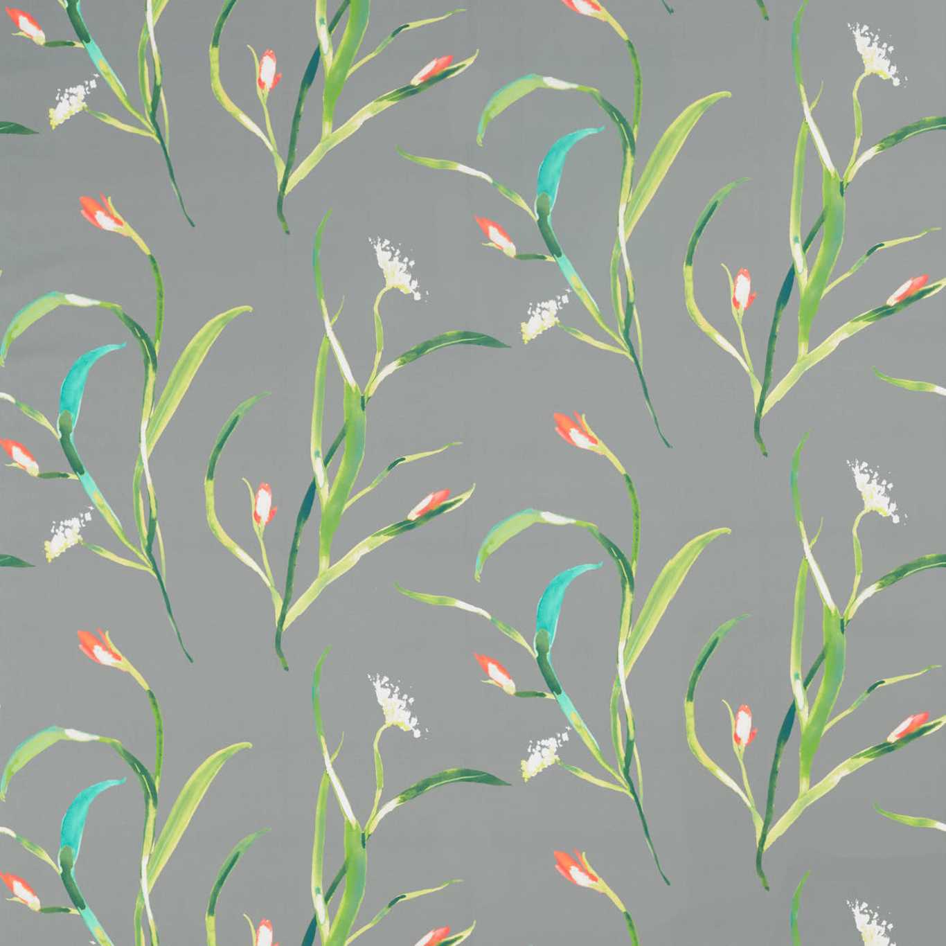 HARLEQUIN Saona Fabric Contemporary, Floral Kiwi,Charcoal - HZAP120739