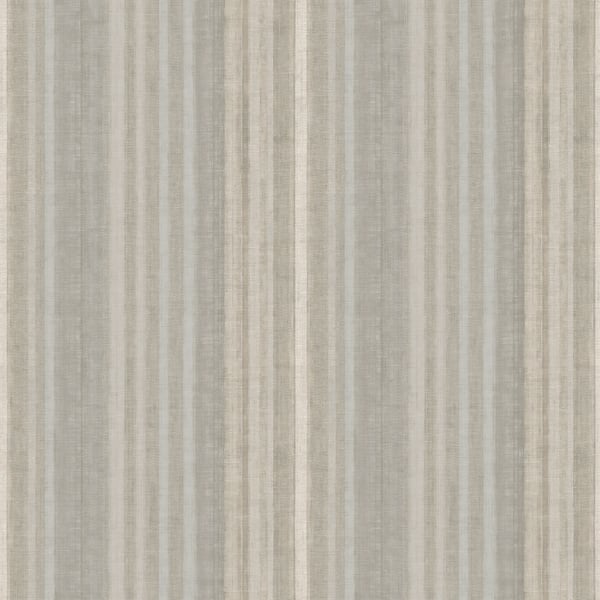 Grey textured vertical striped wallcovering with linen texture.
