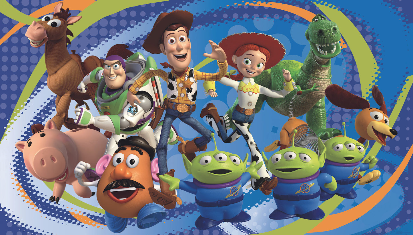 York Wallcoverings RoomMates Toy Story 3 Chair Rail Wall Mural Whimsical Licensed Multicolor Wallpaper - JL1204M