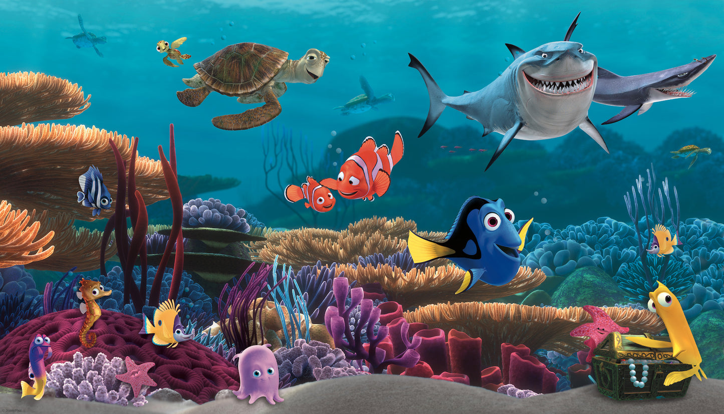 York Wallcoverings RoomMates Finding Nemo Wall Mural Whimsical Licensed Multicolor Wallpaper - JL1278M
