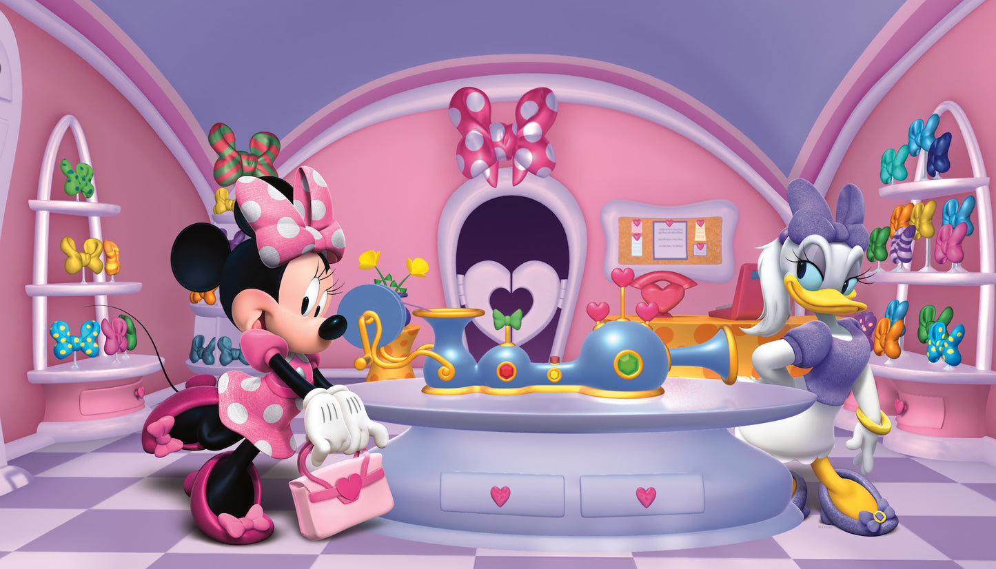 York Wallcoverings RoomMates Minnie Fashionista Wall Mural Kids Licensed Multicolor Wallpaper - JL1302M