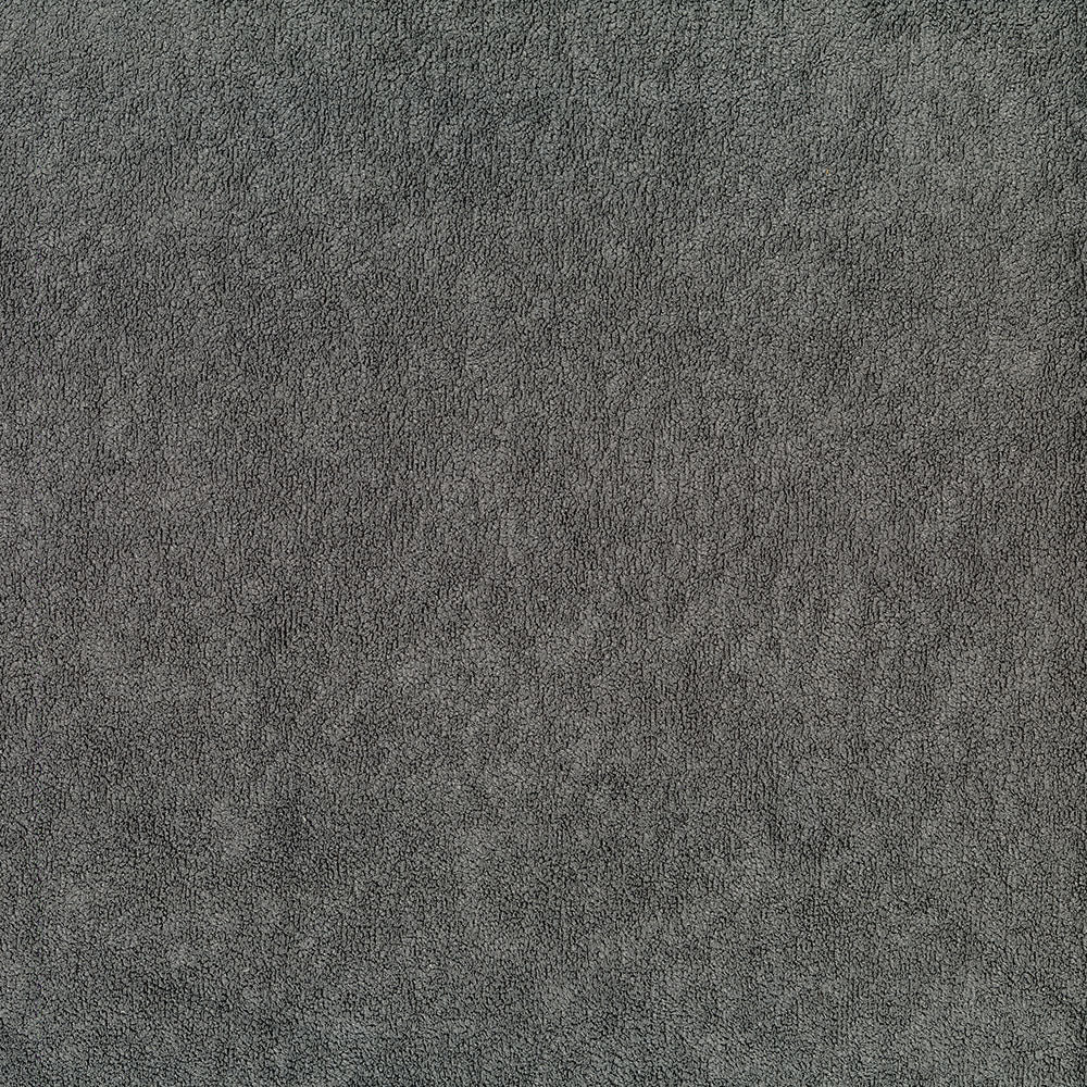 Gray suede-like fabric close-up with a soft, plush, textured surface in neutral charcoal for upholstery or crafts.