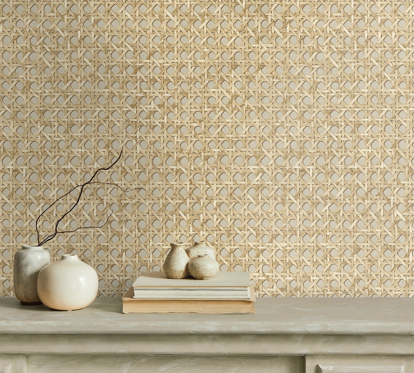 Seabrook Designs Japandi Style Mika Weave Rustic Beige Matte - JP11205