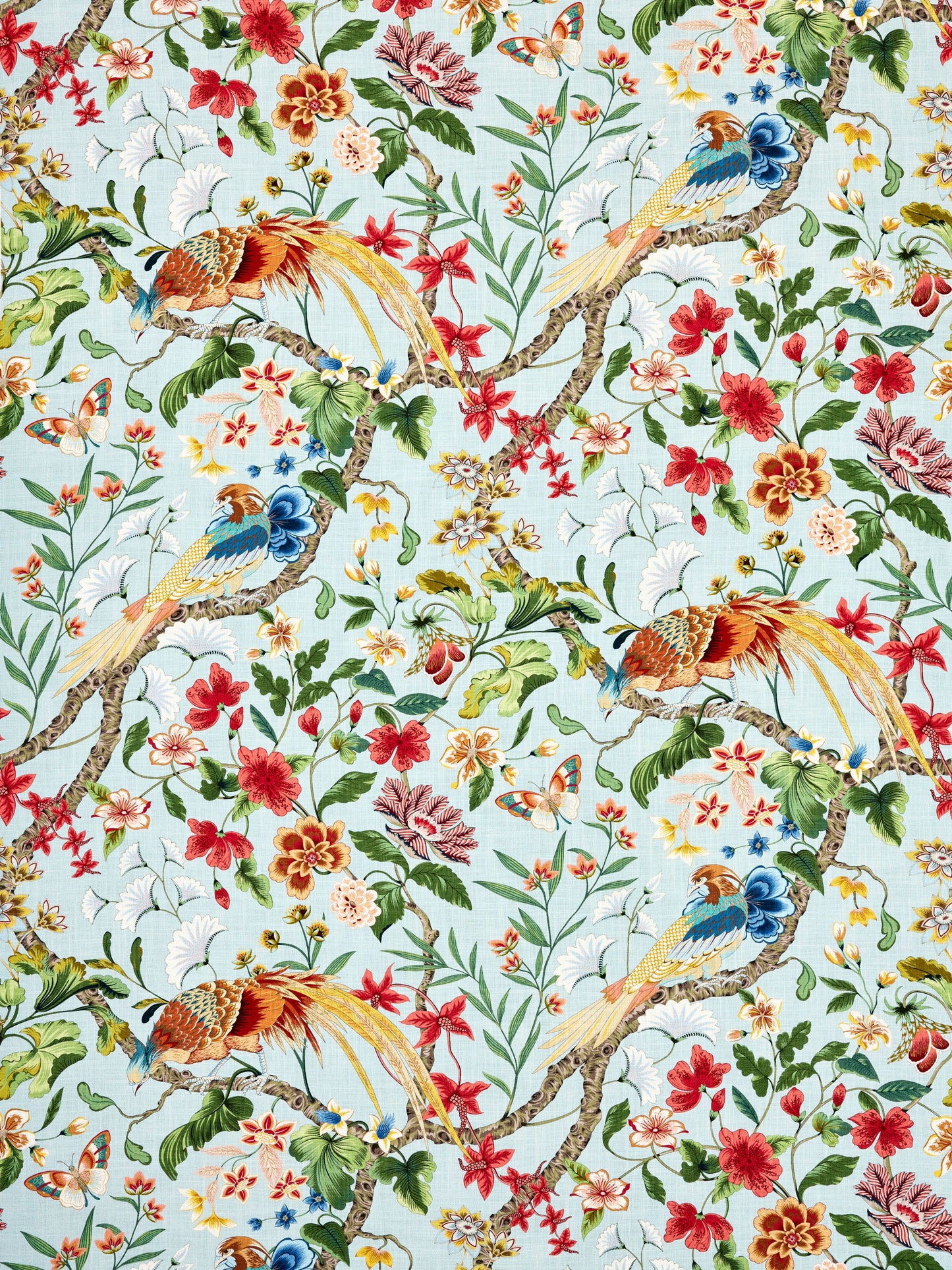 SCALAMANDRE BOTANY BAY FABRIC SKY MULTI - JP 00011340 NEW SKU # JP13400001