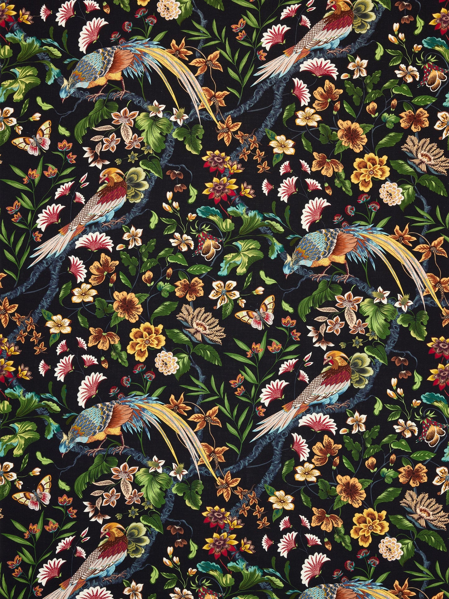 SCALAMANDRE BOTANY BAY FABRIC BLACK RUBY - JP 00021340 NEW SKU # JP13400002