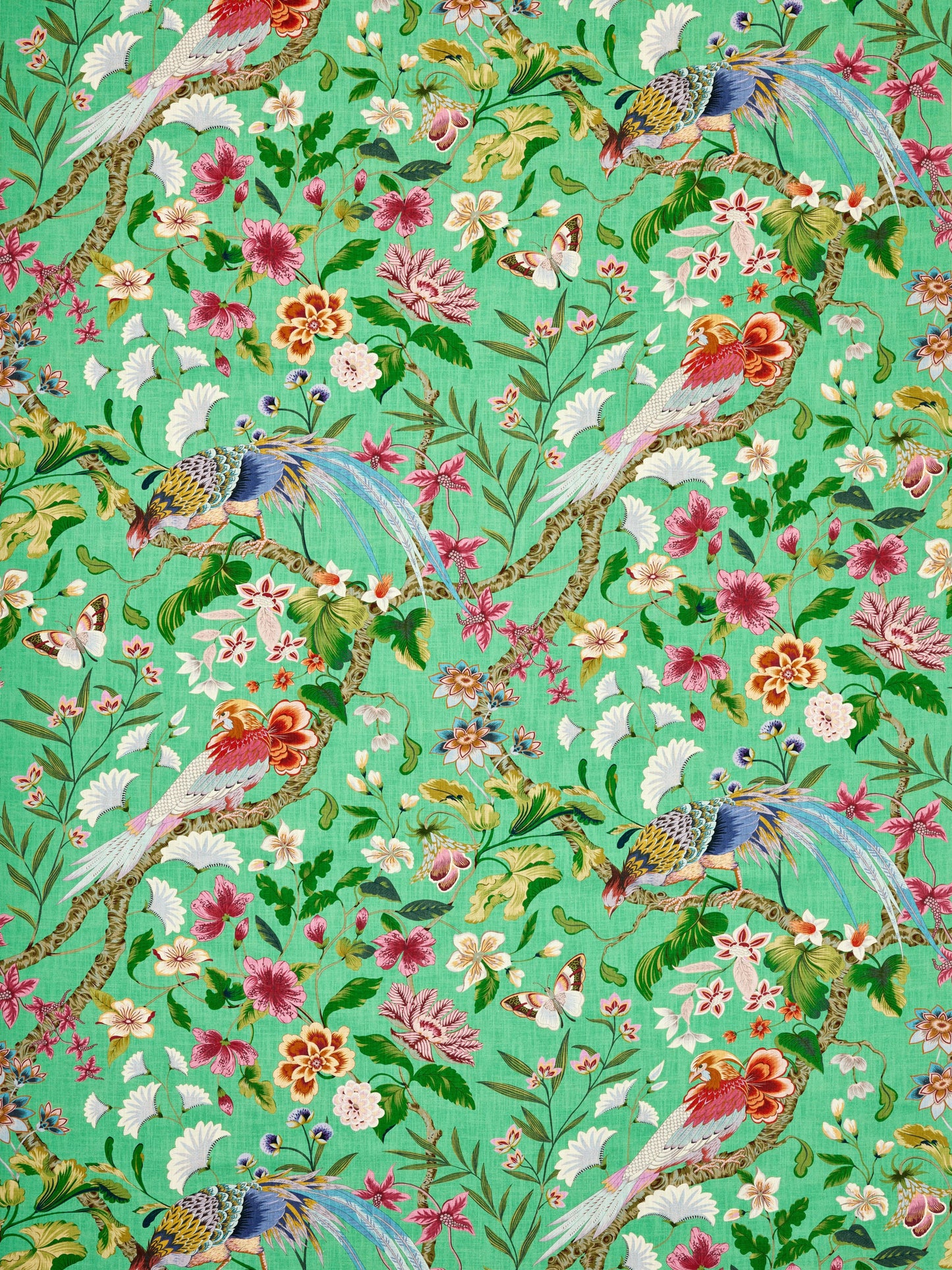 SCALAMANDRE BOTANY BAY FABRIC JADE - JP 00061340 NEW SKU # JP13400006