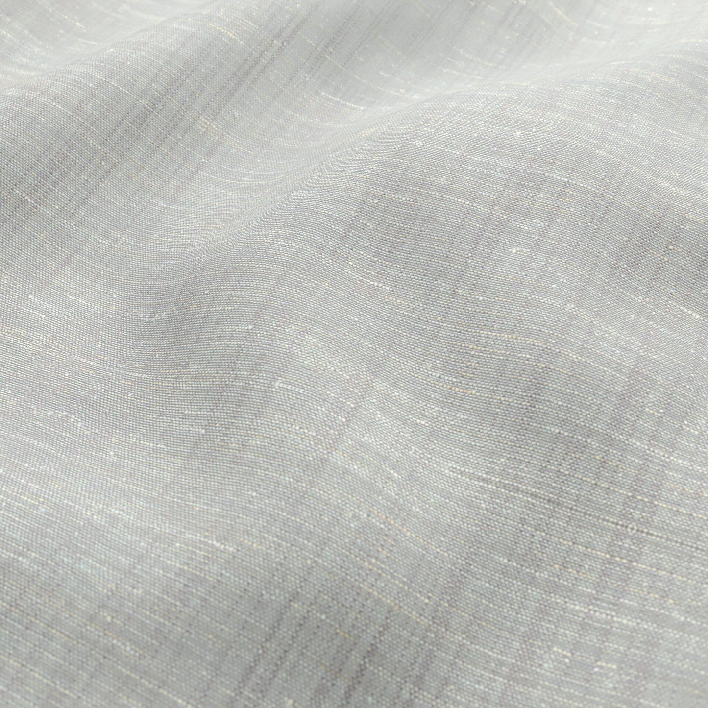 Cream-colored, linen-look fabric with subtle white flecks and a soft, drapey, sheer woven texture.