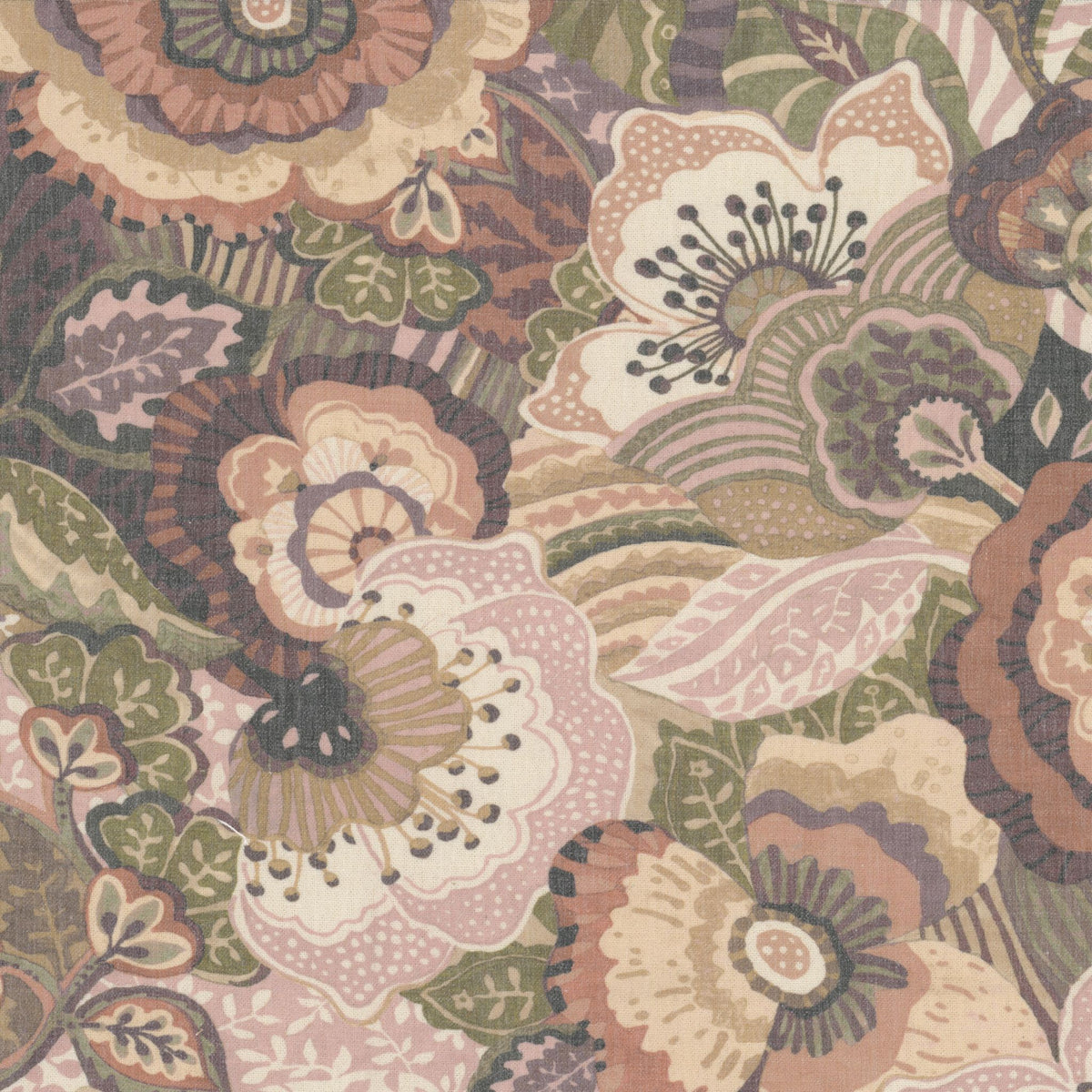 STOUT TEXTILES MULTIPURPOSE,PRINT TRANSITIONAL,, FLORAL TERRACOTTA - KEYN-1
