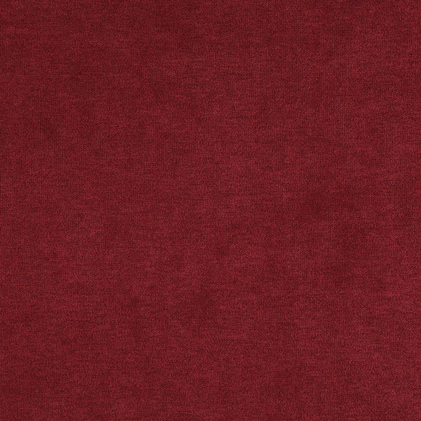 Dark red chenille fabric swatch with soft pile and subtle sheen.