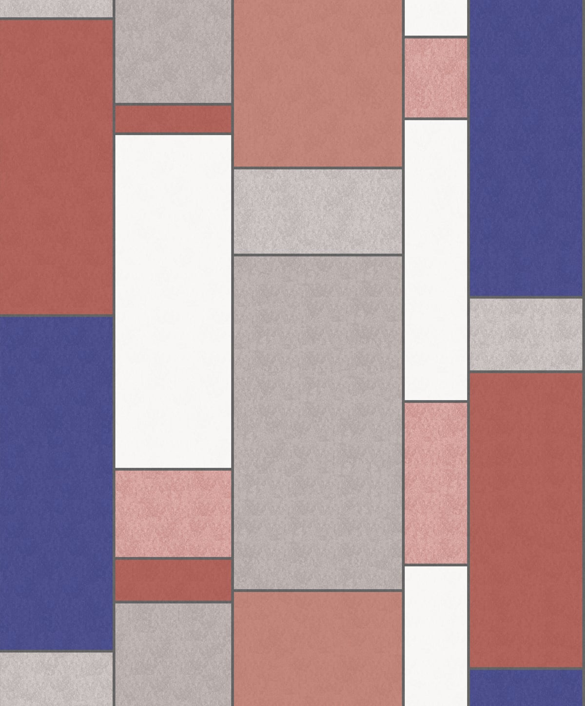Seabrook Designs De Stijl Geometric Geometric Art Deco Cobalt & Red Brick - KTM1180